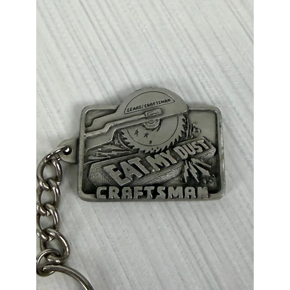 Vintage 1995 Craftsman Pewter EAT MY DUST Keychain USA Made